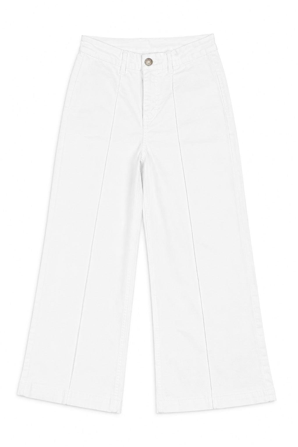 Jeans Para Mujer Wide Leg Amplio Con Pespunte V61103 Blanco