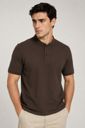 Playeras Polo Para Hombre Cuello Mao Spandex APMAO Chocolate