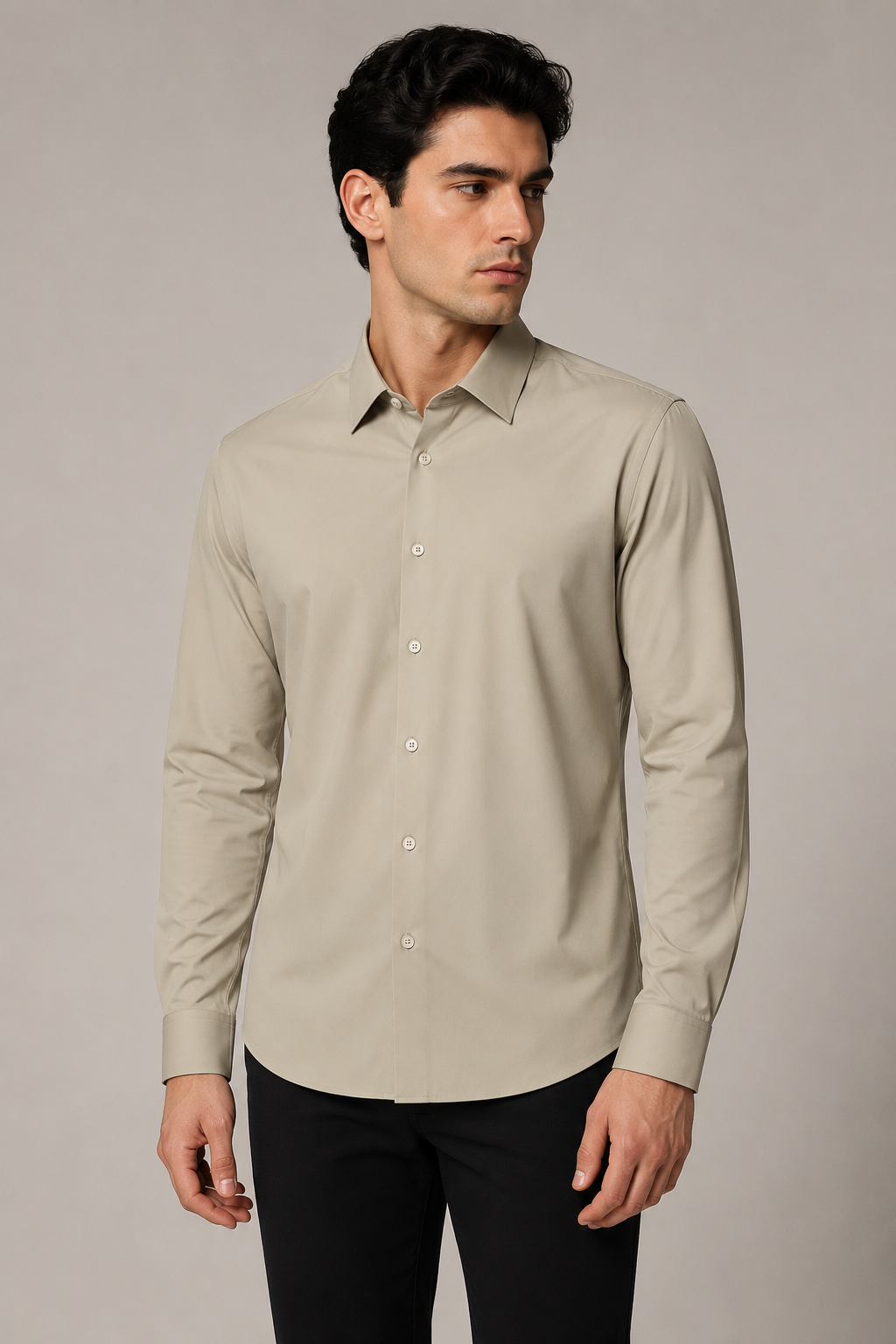 Camisas Para Hombre Teach Microperforada Tejido De Punto B65402 Kaki