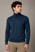 Suéteres Para Hombre Cuello Tortuga De Punto Fino E65303 Marino