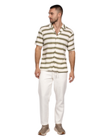 Camisas Para Hombre Crochet Vertical B51369 Olivo