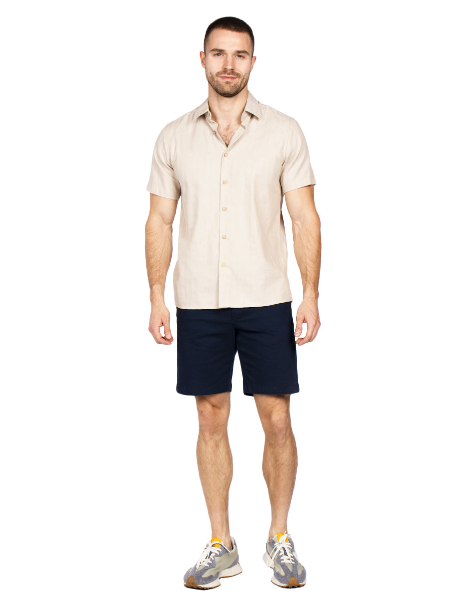 Camisas Para Hombre Regular Fit Solida B51359 Kaki