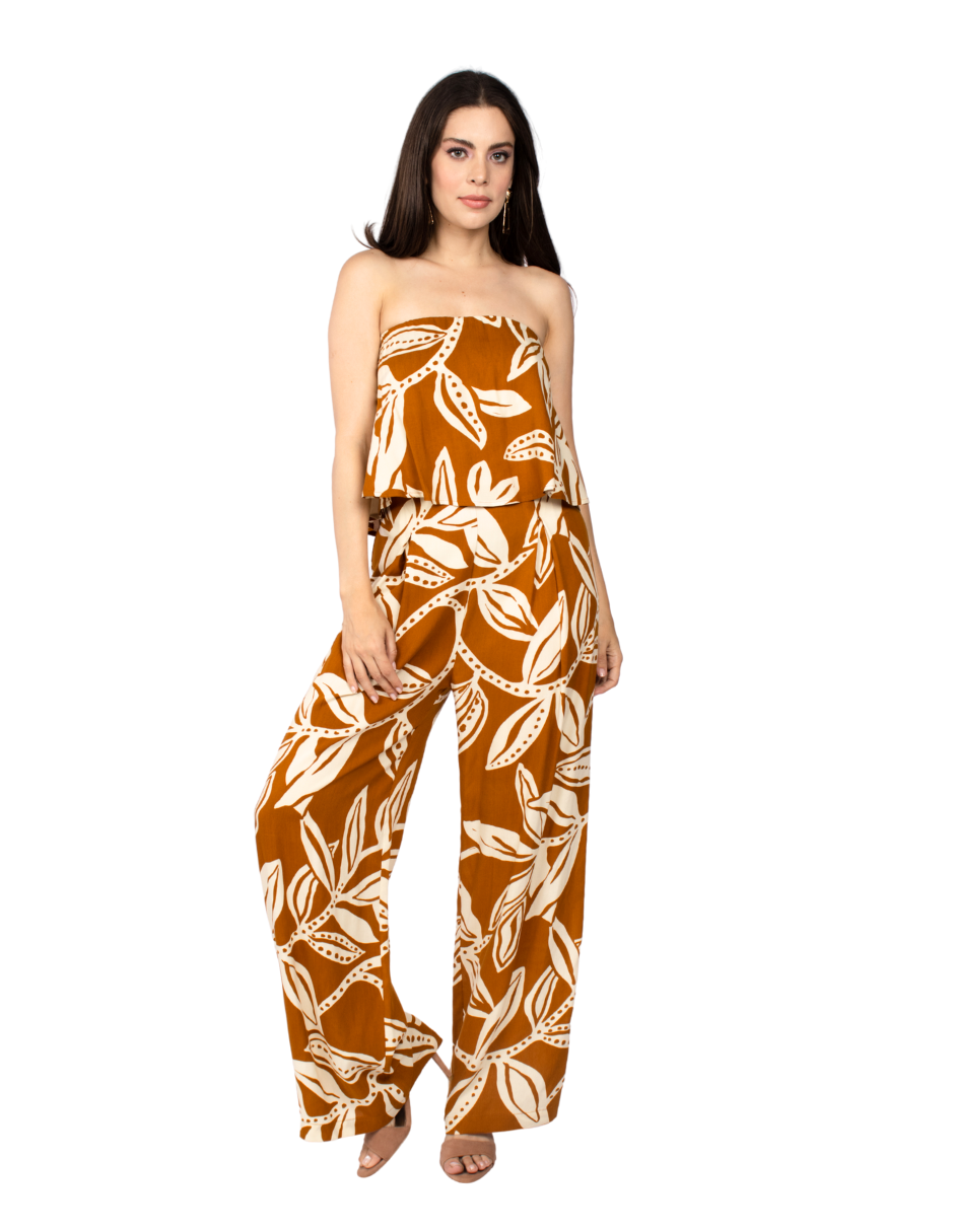 Jumpsuits Para Mujer Strapless Floreado W51134 Unico