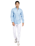 Camisas Para Hombre Regular Fit Oxford B51111 Cielo