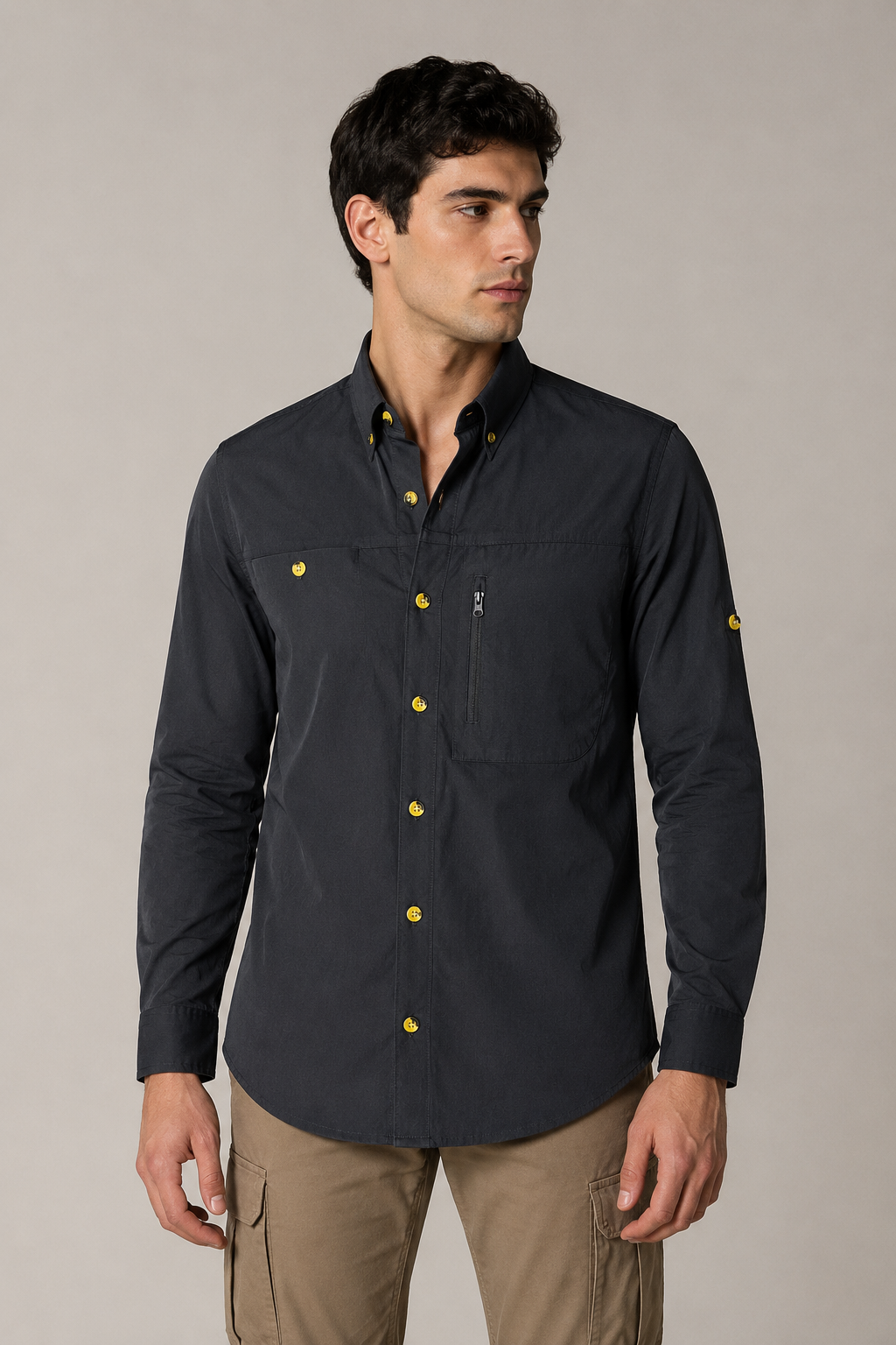 Camisas Para Hombre Para Exterior Spandex Outdoor B65410 Marino