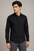 Camisas para Hombre de Tejido de Punto B65402 Negro