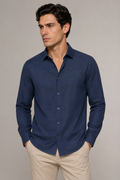 Camisa para Hombre Micropanal Antiarrugas B61403 Marino