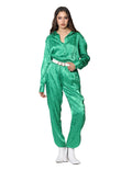 Blusas Para Mujer Bobois Moda Casuales Camisera Satinada Jaquard Manga Larga Con Estampado De Flores N31105 Verde