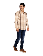 Camisas Para Hombre Bambú Manga Larga B51338 Kaki