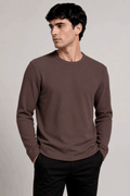 Playeras Para Hombre De Tejido Acanalado Con Manga Larga A65313 Vino