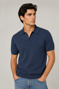 Playeras Polo Para Hombre Tejida Punto Acanalada A61454 Marino