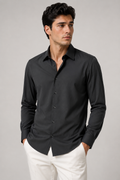 Camisas Para Hombre Formal Básica Lisa Libre de Arrugas B55406 Negro