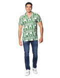 Camisas Para Hombre Comoda De Manga Corta Con Estampado Playero Cuello Abiero Relaxed Fit B41597 Blanco