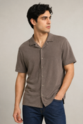 Camisas Para Hombre Manga Corta Tacto Cashmere B65451 Gris