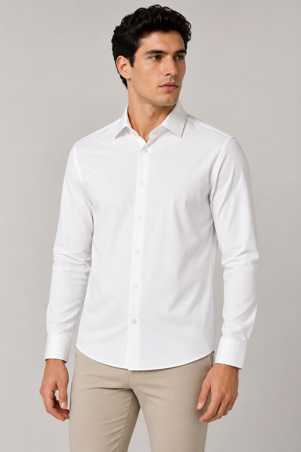 Camisas Para Hombre Teach Microperforada Tejido De Punto B65402 Blanco
