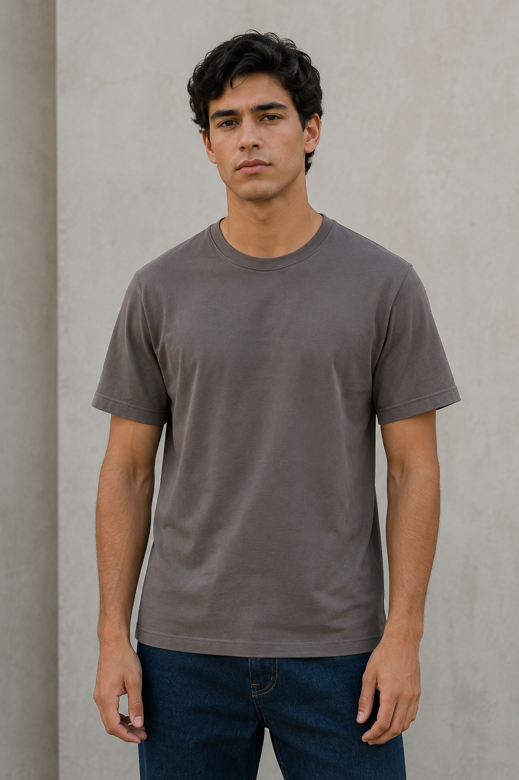 Playeras Para Hombre Básica De Cuello Redondo De Algodón A65401 Oxford