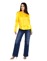 Blusas Para Mujer Camisera Satinada N51103 Amarillo