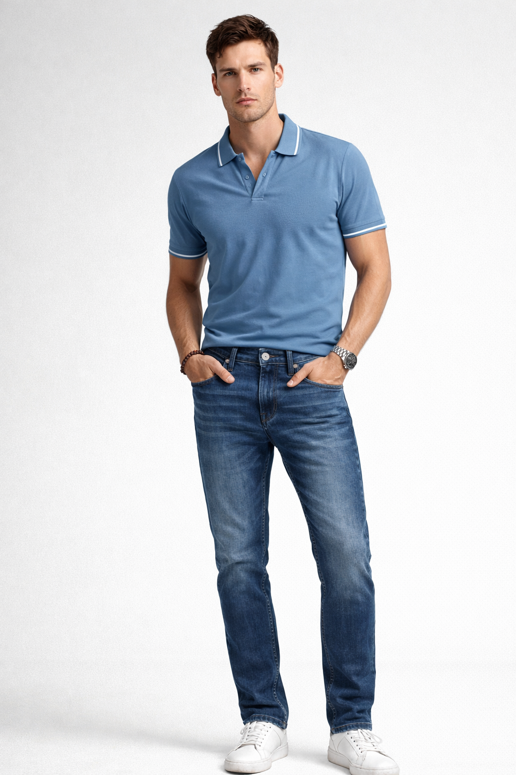 Jeans Para Hombre Mezclilla Slim Urbano J61109 Azul