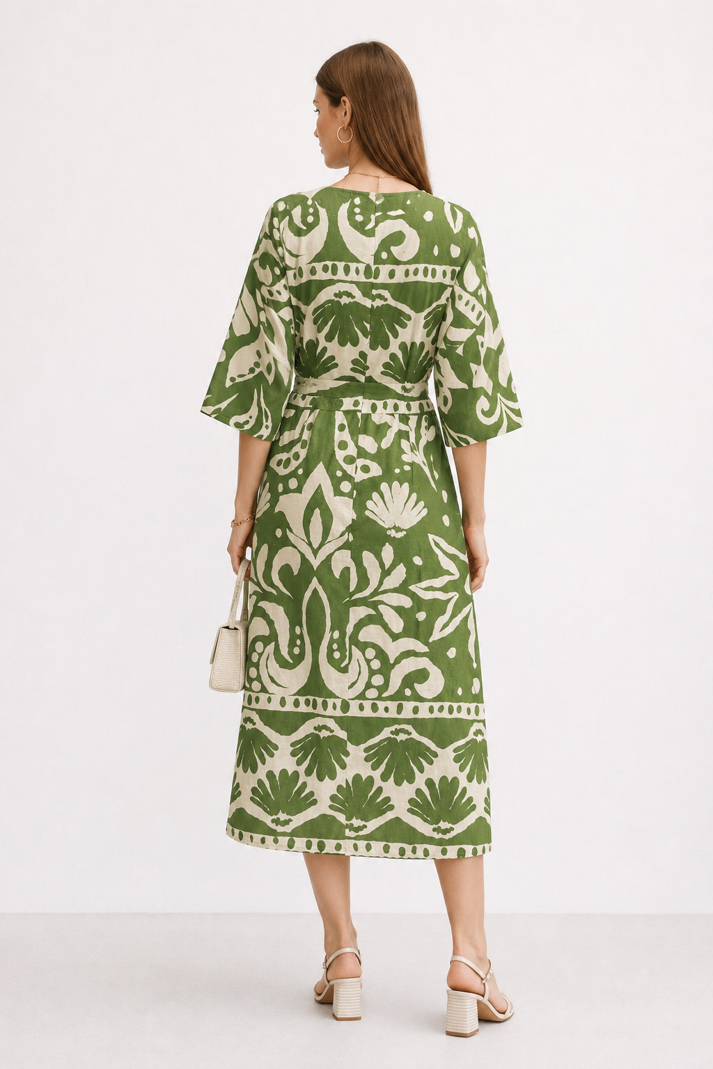 Vestidos Para Mujer Midi Cruzado Con Amarre S61126 Verde