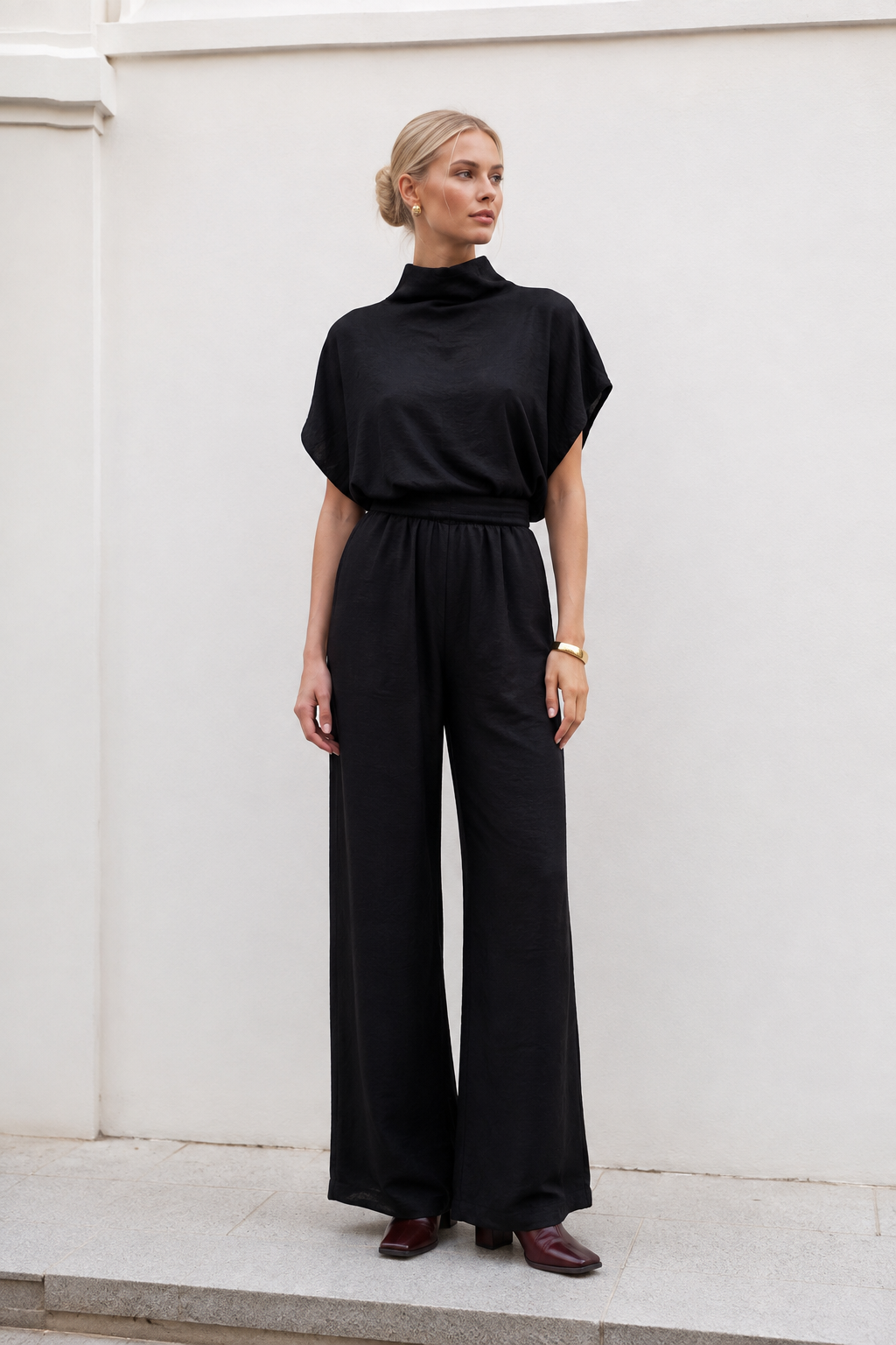Pantalones Para Mujer Ancho Suelto Wide Leg W63119 Negro