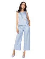 Blusas Para Mujer Tipo Lino Comoda Sin Mangas N51144 Azul