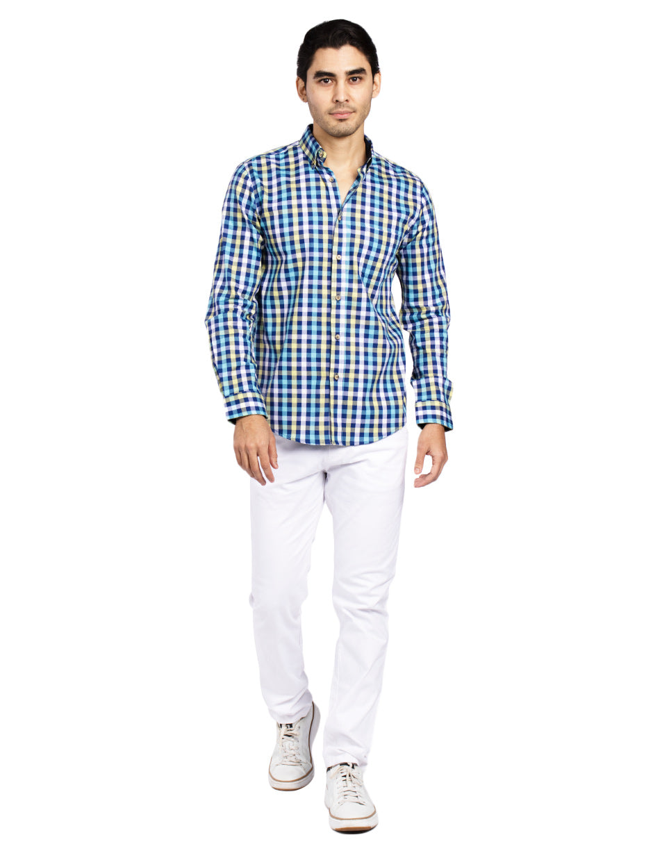 Camisas Para Hombre Regular Fit B51104 Aqua