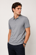 Playeras Polo Para Hombre Microperforada Super Stretch Detalles Contrastantes A65410 Gris