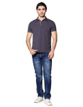 Playeras Polo Para Hombre Con Textura A45406 Gris