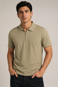 Playeras Polo Para Hombre Super Stretch Con Cierre A65407 Kaki