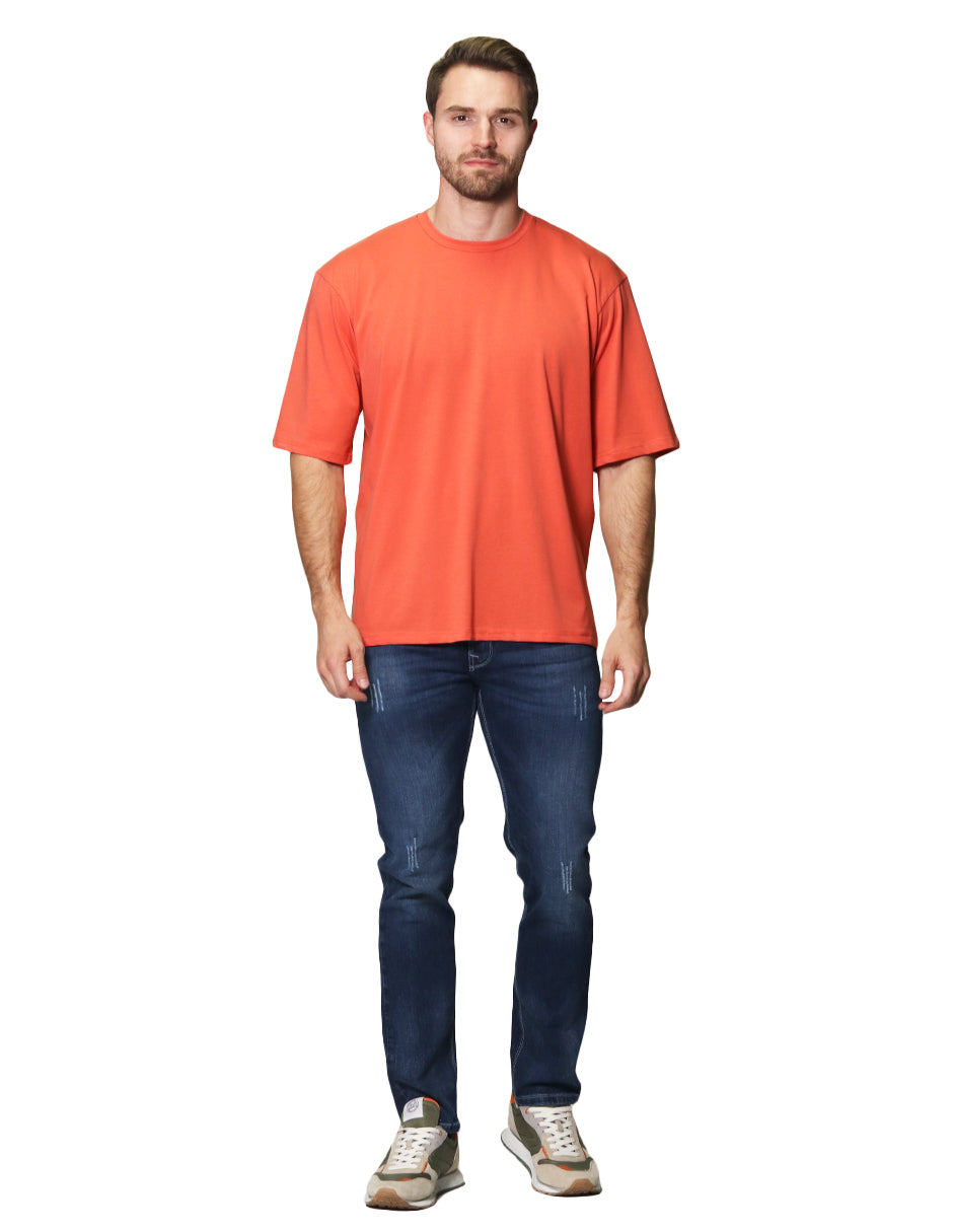 Playeras Para Hombre Oversize Manga Corta Cuello Redondo APCRO Rustico