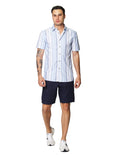 Camisas Para Hombre Bobois Moda Casuales De Manga Corta Cuello Italiano Con Estampado Regular Fit B41376 3