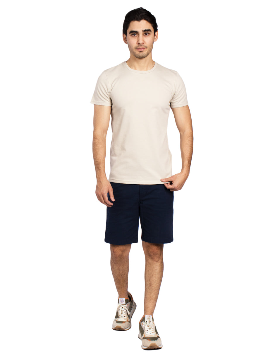 Playeras Para Hombre Slim Fit Microcostura A51301 Arena
