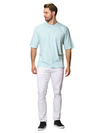 Playeras Para Hombre Oversize Manga Corta Cuello Redondo APCRO Aqua