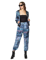 Pantalones Para Mujer Estampado Con Jareta W43111 Azul