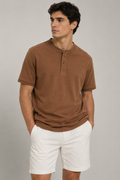 Playeras Polo Para Hombre Cuello Mao Spandex APMAO Cocoa