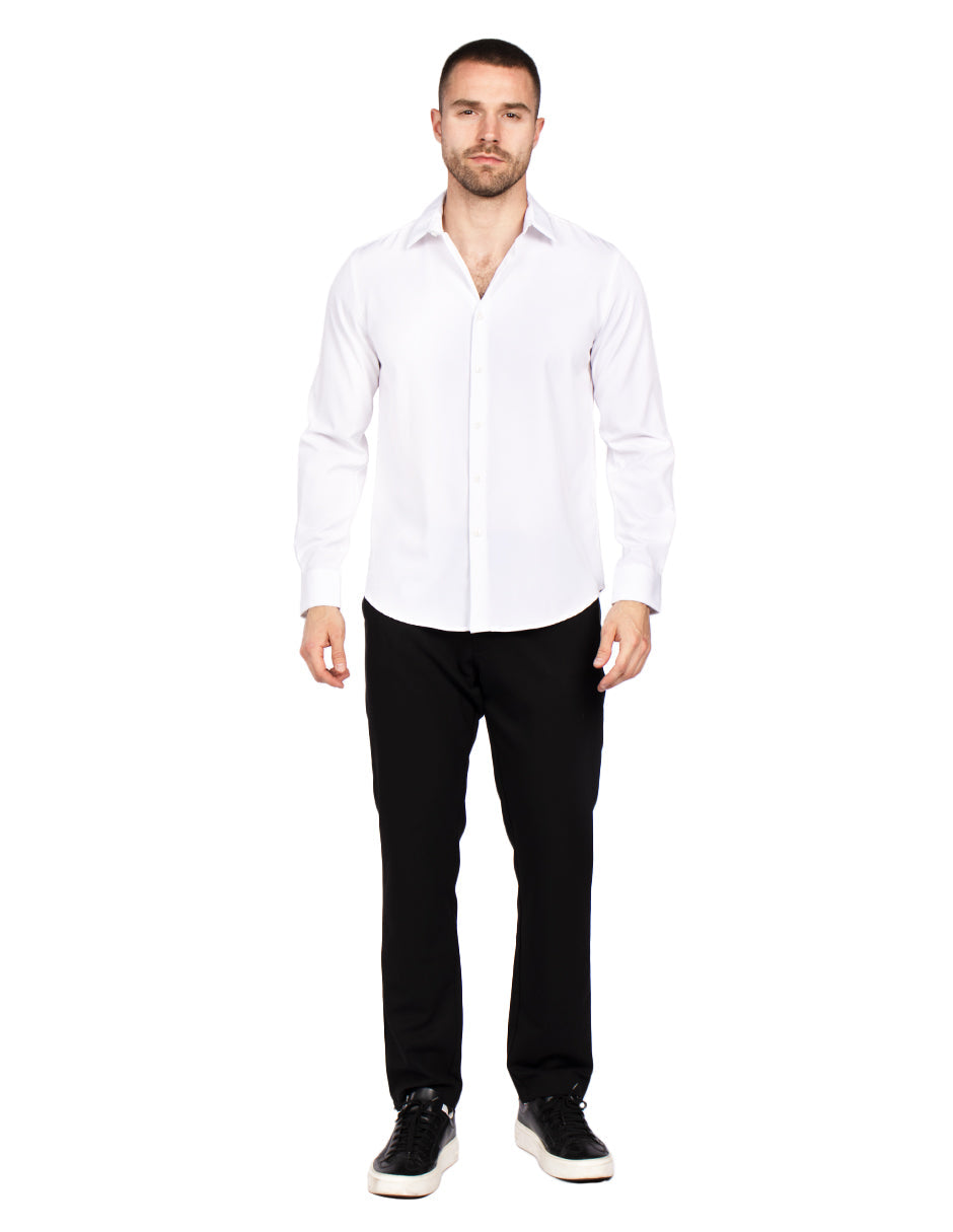 Camisas Para Hombre Regular Fit Sin Arrugas BPOP4W Blanco