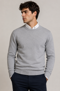 Suéteres Para Hombre Básico de Punto Fino E65301 Gris