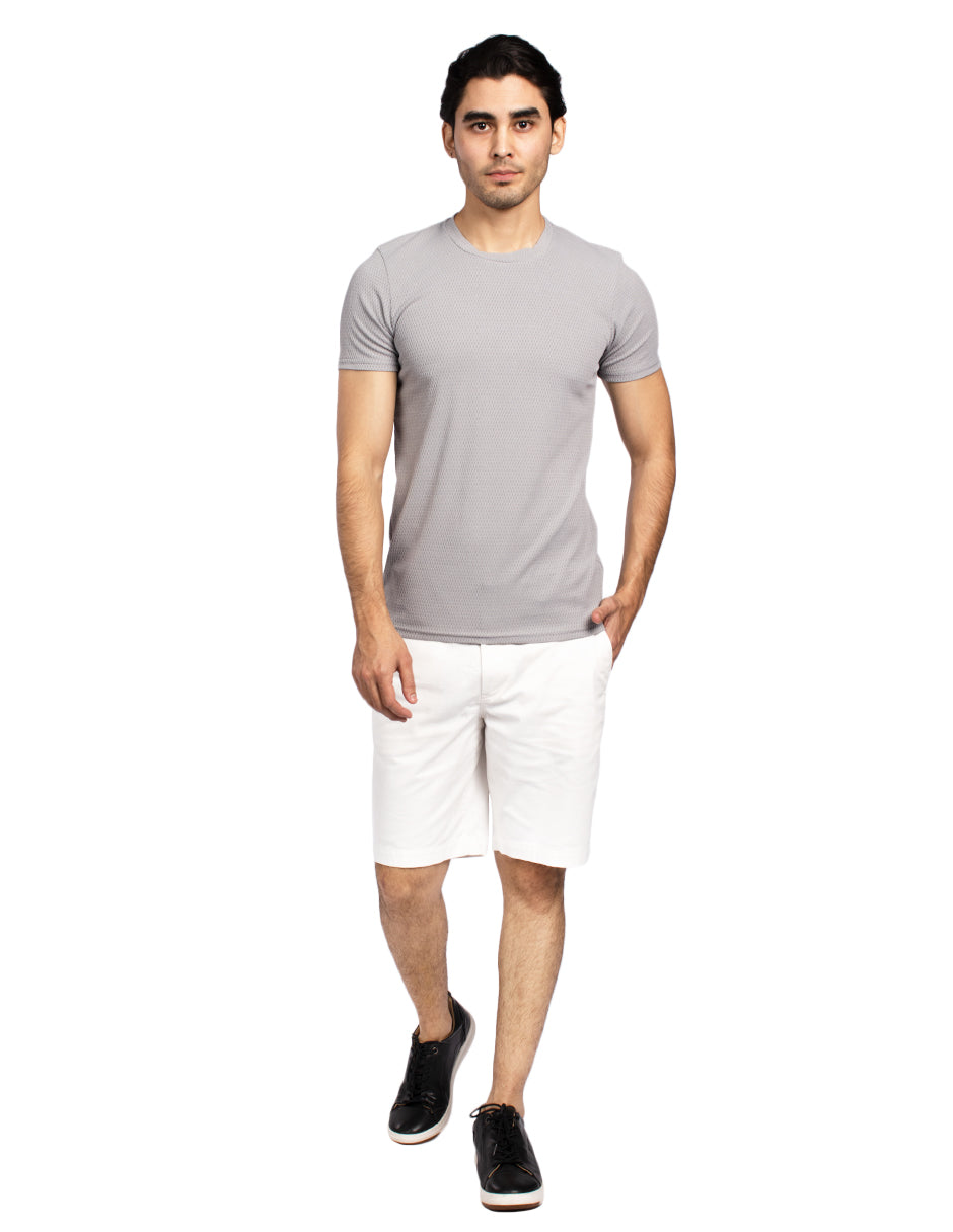 Playeras Para Hombre Con Textura A51305 Gris