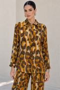 Blusas Para Mujer Manga Larga Con Estampado Animal Print N63118 Unico