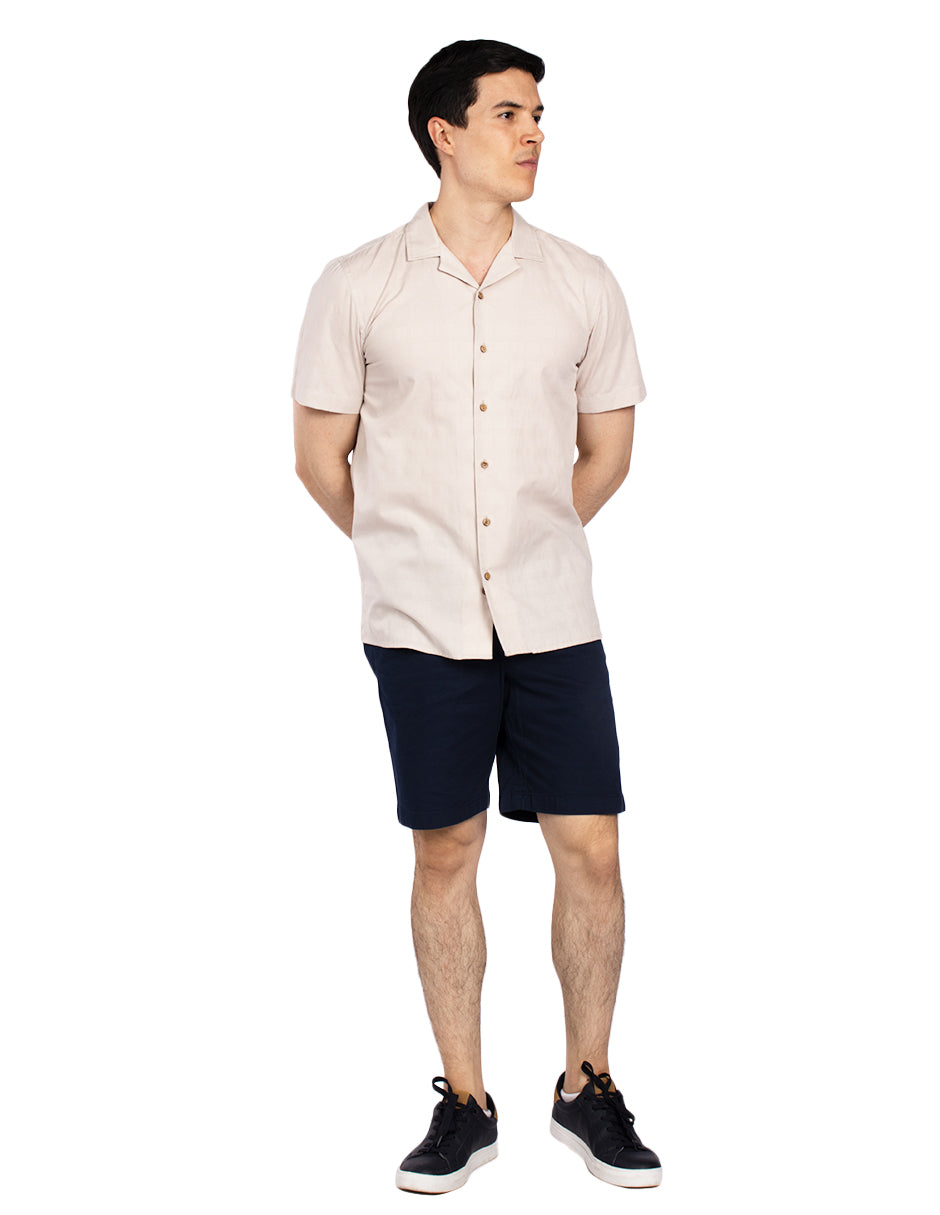 Camisas Para Hombre Jacquard De Manga Corta B51361 Arena