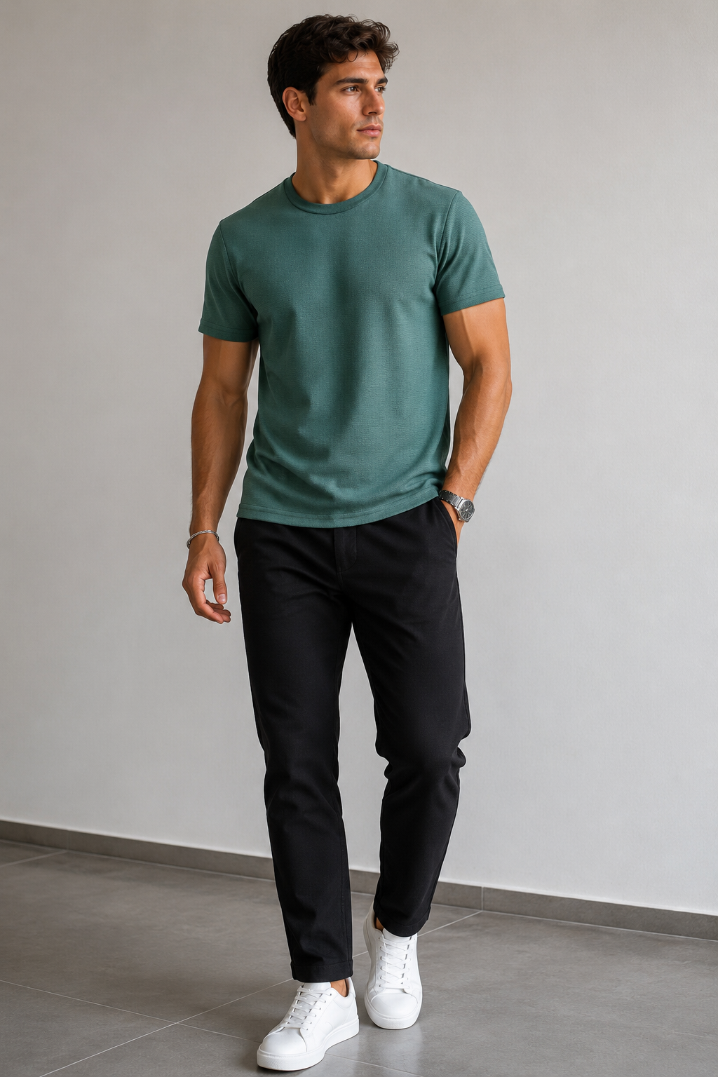 Playeras Para Hombre Manga Corta Micro Pique A61301 Olivo