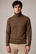 Suéteres Para Hombre Cuello Tortuga De Punto Fino E65303 Chocolate