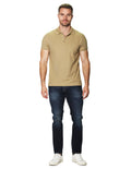 Playeras Polo Para Hombre De Manga Corta Lisa Basica Con Logo Bordado Slim Fit APOLOB Kaki