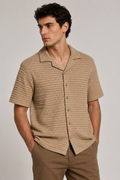 Camisas Para Hombre Manga Corta Tejido Punto B65458 Kaki