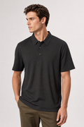 Playeras Polo Para Hombre Teach Microperforada De Manga Corta A65412 Negro
