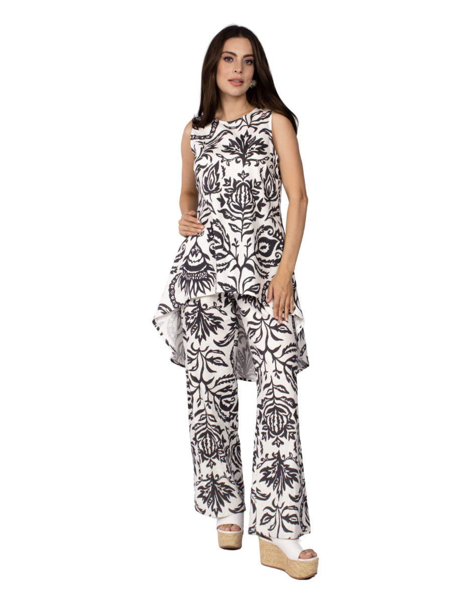 Pantalones Para Mujer Wide Leg Floreados W51122 Unico