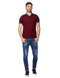 Playeras Tipo Polo Para Hombre Manga Corta Casual Moda Tinto A25118