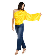 Blusas Para Mujer Satinada De Un Hombro N51100 Amarillo