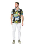 Camisas Para Hombre Bobois Moda Casuales Manga Corta Relaxed Fit Estampada Tropical B32390 Unico