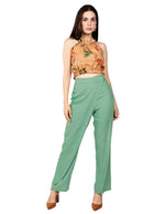 Pantalones Para Mujer Tipo Lino Asimetrico W51113 Sage